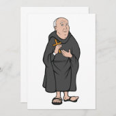 Monnik met kruis in middeleeuwse religieuze robe kaart (Voorkant / Achterkant)