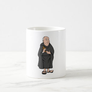 Monnik met kruis in middeleeuwse religieuze robe koffiemok