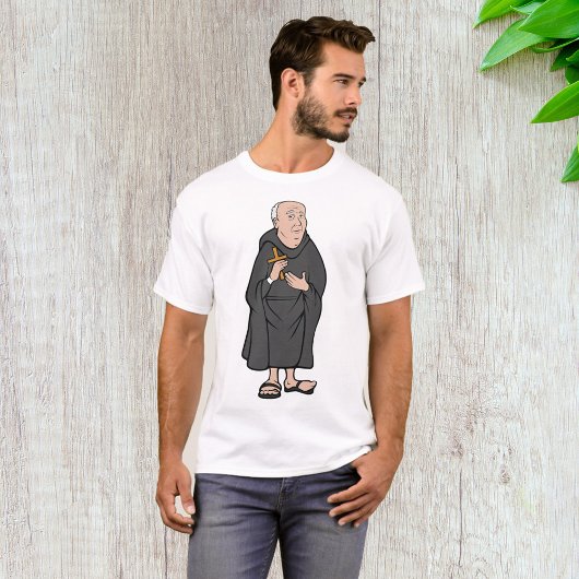 Monnik met kruis in monnikspij Middeleeuwse religi T-shirt