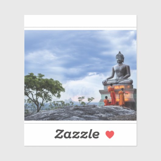 Monniken en Boeddhabeeld Sticker (Vel)