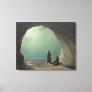 Monniken in een Grotto (door Carl Blechen) Canvas Afdruk