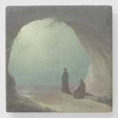 Monniken in een Grotto (door Carl Blechen) Stenen Onderzetter (Voorkant)
