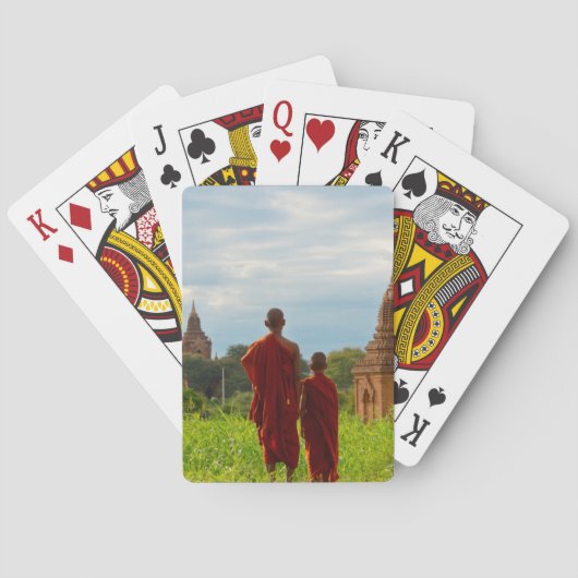 Monniken met oude tempels pokerkaarten (Achterkant)
