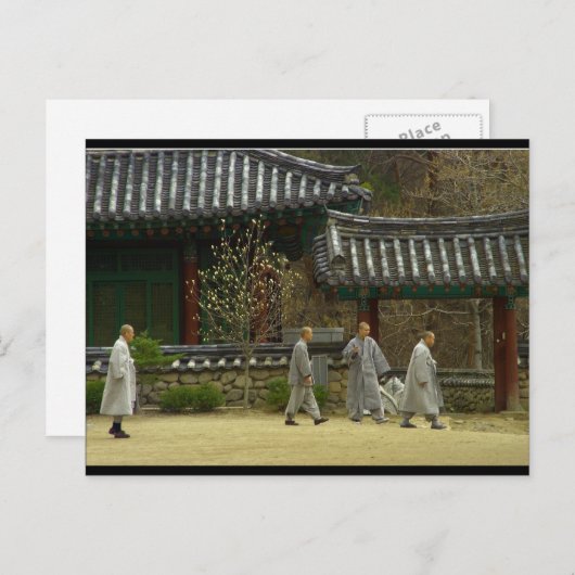 Monniken op de palgong-berg in Zuid-Korea Briefkaart (Voorkant / Achterkant)