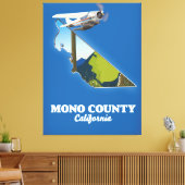 Mono County California-kaart Canvas Afdruk (Insitu (Woonkamer))