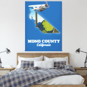 Mono County California-kaart Canvas Afdruk (Insitu (Slaapkamer))