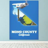 Mono County California-kaart Canvas Afdruk (Insitu (Houten vloer))