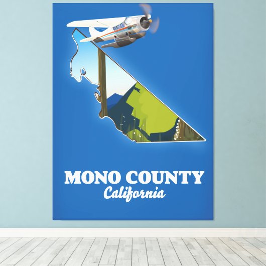 Mono County California-kaart Canvas Afdruk (Insitu (Houten vloer))