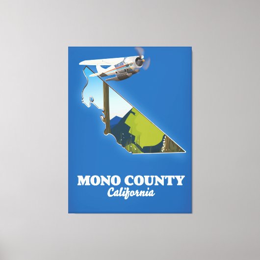 Mono County California-kaart Canvas Afdruk (Voorkant)