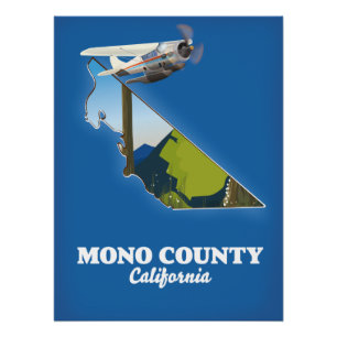 Mono County California-kaart Perfect Poster