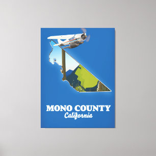 Mono County Californië kaart Canvas Afdruk