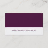 Mono Eggplant Paars en wit Visitekaartje (Achterkant)