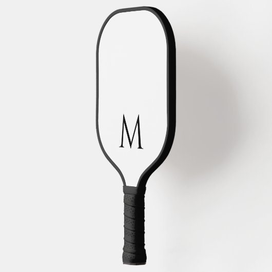 Mono gram Elegant Black & White Sjabloon Twee zijd Pickleball Paddle (Links)