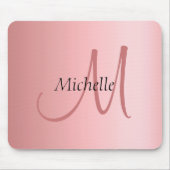 Mono gram Modern Elegant Roos Gold Sjabloon Muismat (Voorkant)