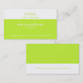 Mono Green & White Visitekaartje (Voorkant / Achterkant)