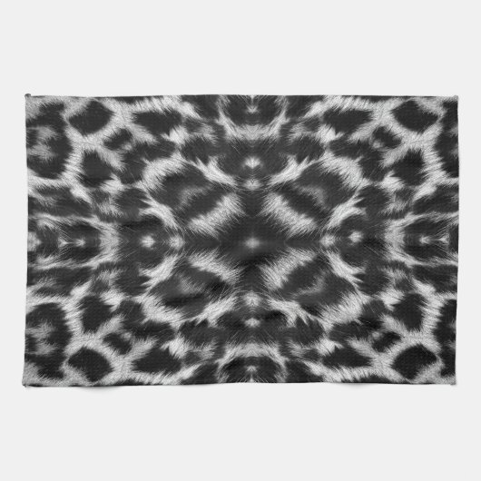 Mono kaleidoscoop-pelpatroon theedoek (Horizontaal)