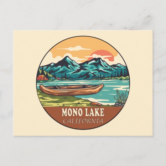 Mono Lake California Boating Vist Emblem Briefkaart (Voorkant)