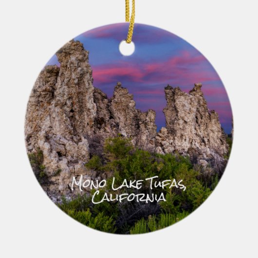 Mono Lake en Tufa Towers op de zuidkust Keramisch Ornament (Voorkant)