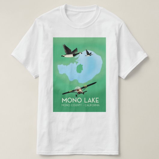 Mono Lake,Mono County, Californië reisposter T-shirt (Design voorkant)