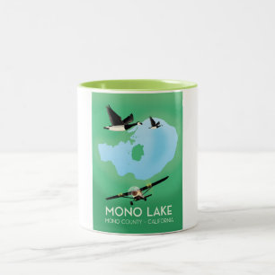 Mono Lake,Mono County, Californië reisposter Tweekleurige Koffiemok