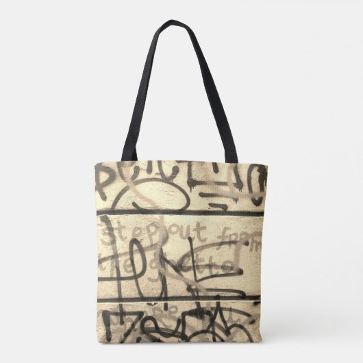 Mono Urban Graffiti Style Canvas tas (Achterkant)