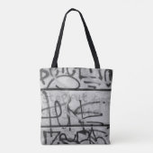 Mono urbane graffiti stijl boodschappentas tote bag (Achterkant)