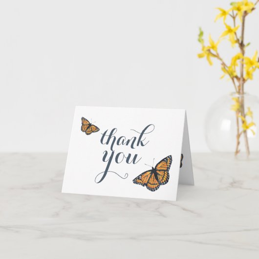  monoboogvlinder Hartelijk dank Kaart (Gele Bloem)
