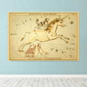 Monoceros - Astronomisch Star Chart Afbeelding Canvas Afdruk (Insitu (Houten vloer))