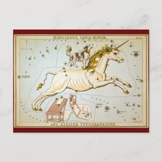 Monoceros, Canis Minor en Atelier Typographique Briefkaart (Voorkant)