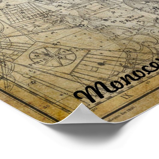 Monoceros Unicorn Star Map Constellation Astronomi Poster (Hoek)