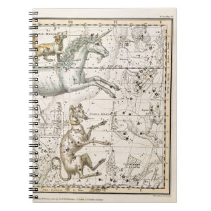 Monoceros, van 'A Celestial Atlas', pub. in 1822 Notitieboek