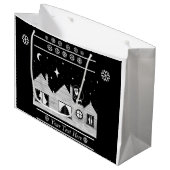 Monochome Santa op dak Kersttijd Large Cadeautasje (Voorkant Gekanteld)