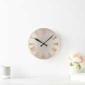 Monochrom Glitter Bronze Sepia Ombre Minimale Zwar Ronde Klok (Huis)