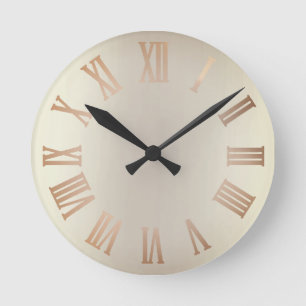 Monochrom Glitter Bronze Sepia Ombre Minimale Zwar Ronde Klok