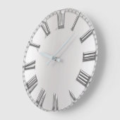 Monochrom Grey Metallic Grey Silver Roman Numbers Grote Klok (Hoek)
