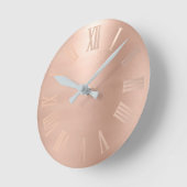 Monochrom Roos Gold Minimal Metallic Roman Nummers Ronde Klok (Hoek)