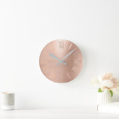 Monochrom Roos Gold Minimal Metallic Roman Nummers Ronde Klok (Huis)