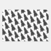 Monochrom Winter Kerstboom Pine Branch Cones Inpakpapier Vel (Voorkant 3)