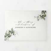 Monochromati Greenergy All in one Wedding Tri-Fold Drieluik Uitnodiging (Cover)