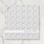 Monochromatic Black Geometric Swirls Pattern Bedankjes Labels (Voorkant)