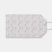 Monochromatic Black Geometric Swirls Pattern Cadeaulabel (Voorkant (Horizontaal))