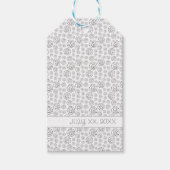 Monochromatic Black Geometric Swirls Pattern Cadeaulabel (Voorkant)