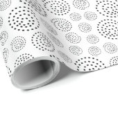 Monochromatic Black Geometric Swirls Pattern Cadeaupapier (Rol Hoek)