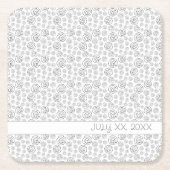 Monochromatic Black Geometric Swirls Pattern Kartonnen Onderzetters (Voorkant)