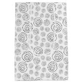 Monochromatic Black Geometric Swirls Pattern Medium Cadeauzakje (Achterkant)