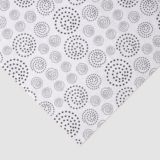Monochromatic Black Geometric Swirls Pattern Tissuepapier (Detail)