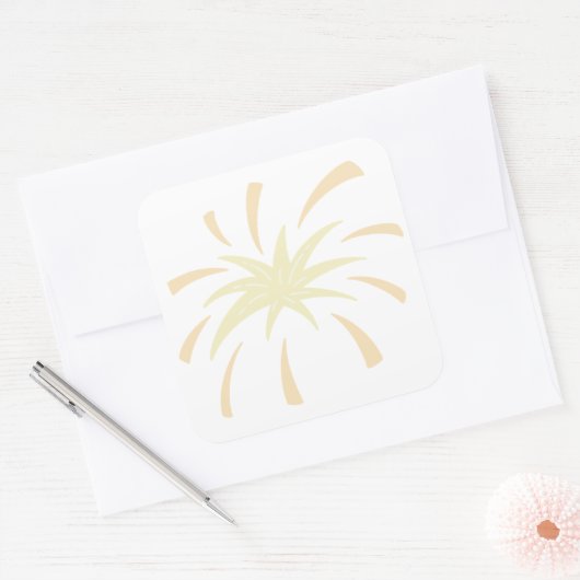 Monochromatic Doodle Burst Vierkante Sticker (Envelop)