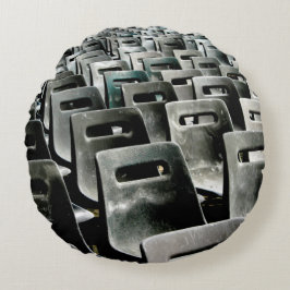 Monochromatic Gray Chairs Rond Kussen