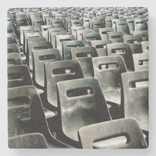 Monochromatic Gray Chairs Stenen Onderzetter (Voorkant)