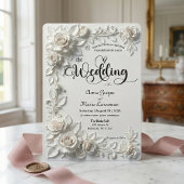 Monochromatic Ivory White Romantic Garden Kaart